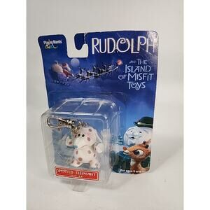 Rare Rudolph The Island Of Misfit Toys Spotted Elephant Ornament ClipOn 2000 NEW